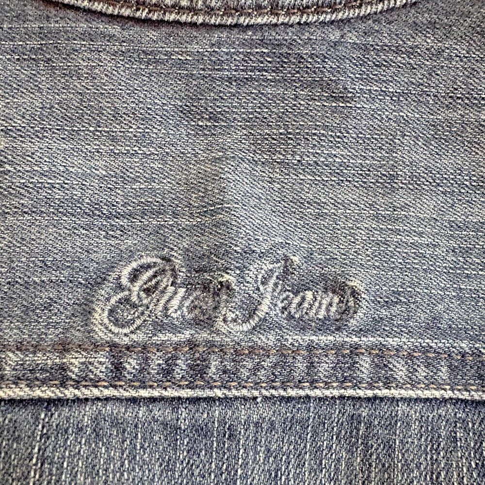 Guess Jean Jacket Women's XL Denim Trucker Cropped Retro Stretch Made in Mexico - Picture 3 of 15